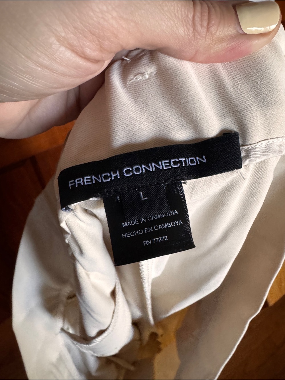 66. French Connection High-Waist Wide-Leg Trousers in Cream - Picture 10 of 13